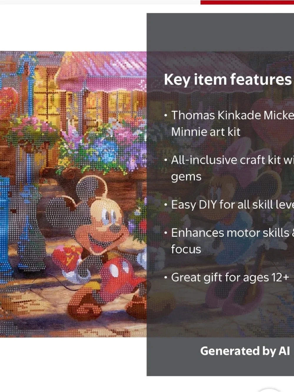 Disney Mickey & Minnie Cafe Wall Diamond painting craft kit